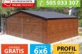 Gara blaszany 6x6 drewnopodobny monta gratis producent garae blaszane bramy garaowe hale wiaty